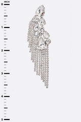 Fringe Rhinestone Statement Crystal Earrings