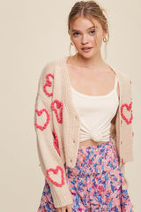 Lots of Love Knit Copped Heart Cardigan