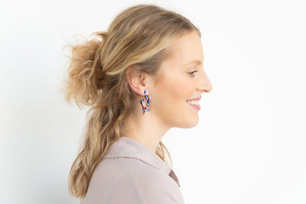 Star Hoops - Red, White, & Blue