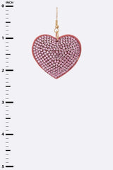 Rhinestone Heart Pillow Earrings