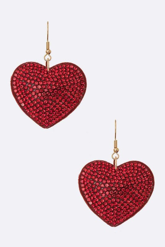 Crystal Heart Pillow Earrings