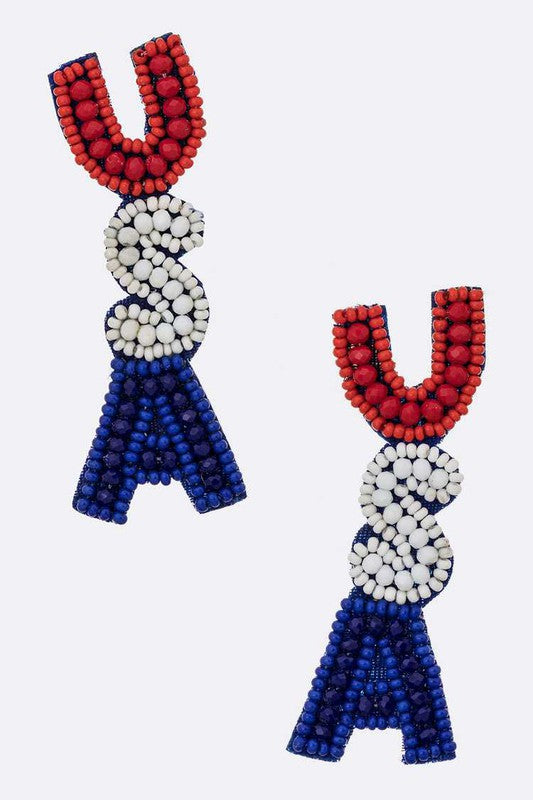 Beaded USA Iconic Earrings