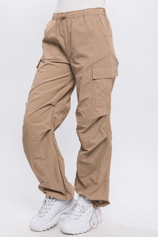 Loose Fit Parachute Cargo Pants