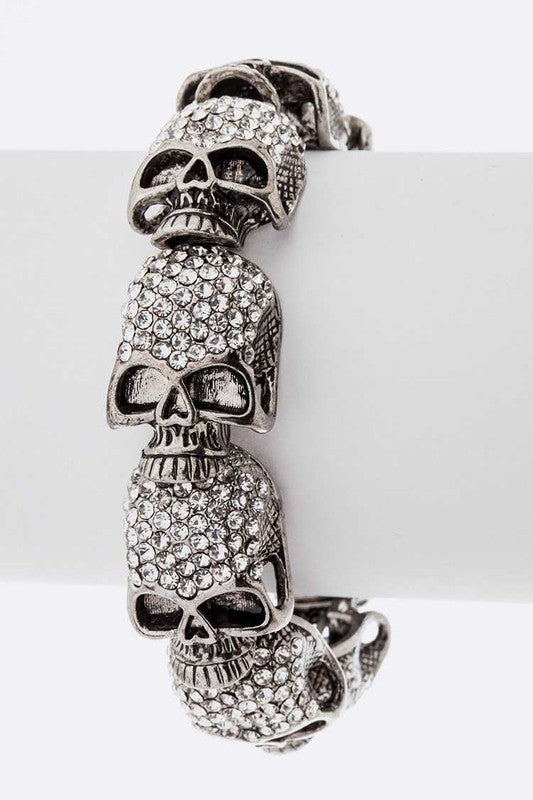 Crystal Skull Stretch Bracelet