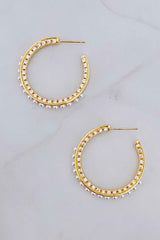 Classy Lady Pearl Hoop Earrings