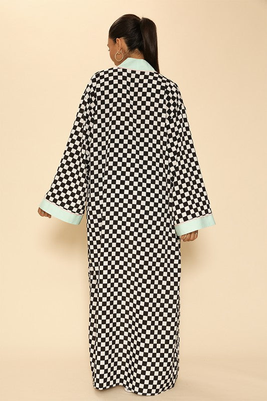Checkered kimono