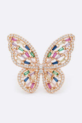 CZ Butterfly Adjustable Fashion Ring