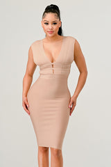 NATURALLY CHIC BANDAGE DRESS