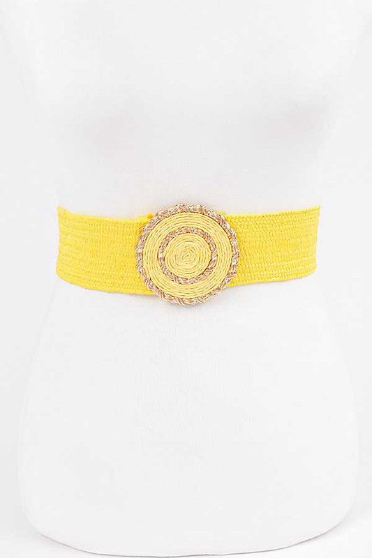 Faux Straw Elastic Belt