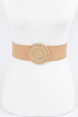 Faux Straw Elastic Belt