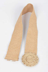 Faux Straw Elastic Belt