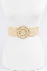 Faux Straw Elastic Belt