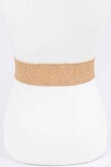 Faux Straw Elastic Belt