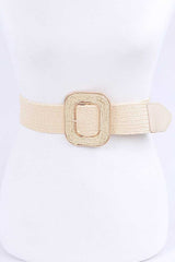 Faux Straw Elastic Belt