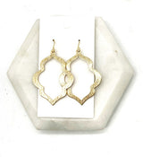 Gold Quatrefoil Metal Statement Earrings