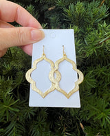 Gold Quatrefoil Metal Statement Earrings