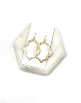 Gold Quatrefoil Metal Statement Earrings