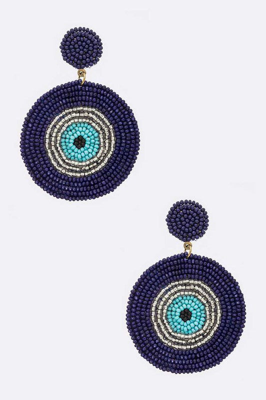 Evil Eye Beaded Statement Earrings