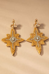 seed bead Christmas star drop earrings