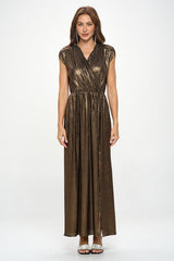 Bronze Metallic Maxi Dress