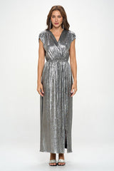 Silver Metallic Maxi Dress