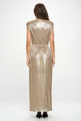 Gold Metallic Maxi Dress