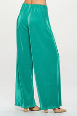 Made in USA Vibrant Plisse Lined Straight Pants