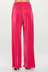 Made in USA Vibrant Plisse Lined Straight Pants