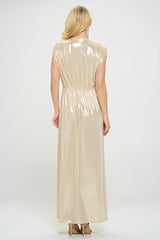 Sand Metallic Maxi Dress