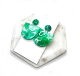 Green Swirl Deco Acrylic Earrings Valentines