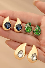 Trio teardrop earrings with rhinestones