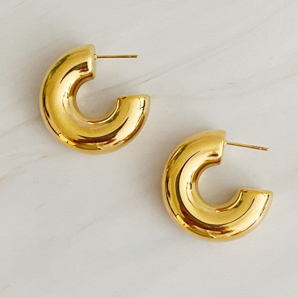 Polished Hollow Daily Hoop Earrings