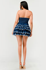 Denim Delight Tiered Ruffle Dress