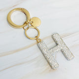 It Girl Glam Initial Key Chain - Crystal Clear