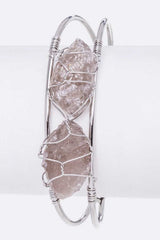 Rock Crystal Wired Adjustable Bangle