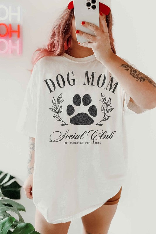 DOG MOM SOCIAL CLUB OVERSIZED GRAPHIC TEE