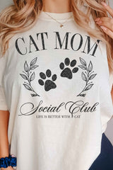 CAT MOM SOCIAL CLUB GRAPHIC TEE