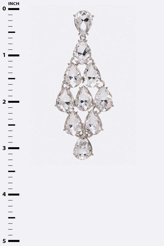 Teardrop Chandelier Bridal Crystal Earrings