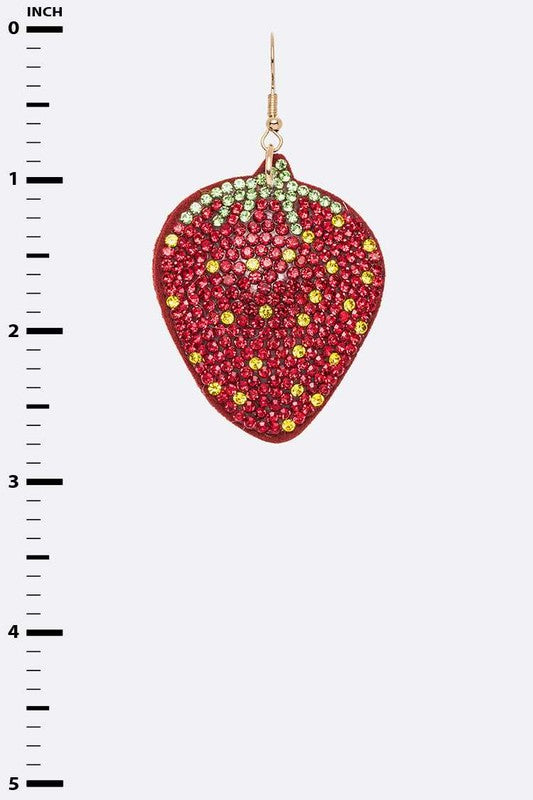 Iconic Strawberry Rhinestone Pillow Earrings