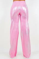 Pink Metallic Jeans