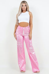 Pink Metallic Jeans