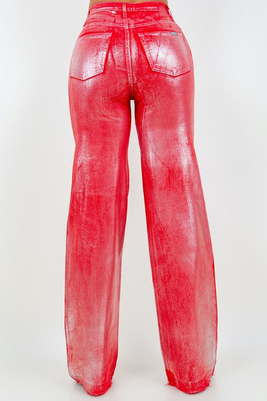 Red Metallic Jeans