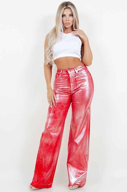Red Metallic Jeans