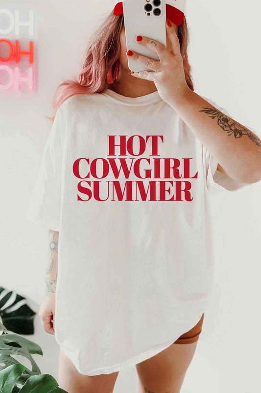 HOT COWGIRL SUMMER OVERSIZED GRAPHIC TEE