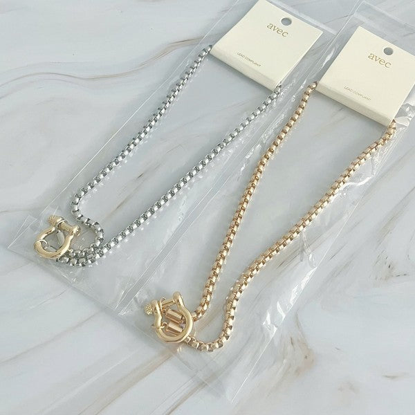 Luxe Pendant Box Chain Necklace