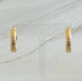 Small Lux Cabled Golden Hoop Earrings