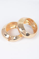 Polished 2 PC Hinged Bangle Set