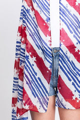 Distressed Americana Flag Print Vest