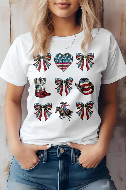 Cowgirl 4th of July Coquette Western Graphic Tee