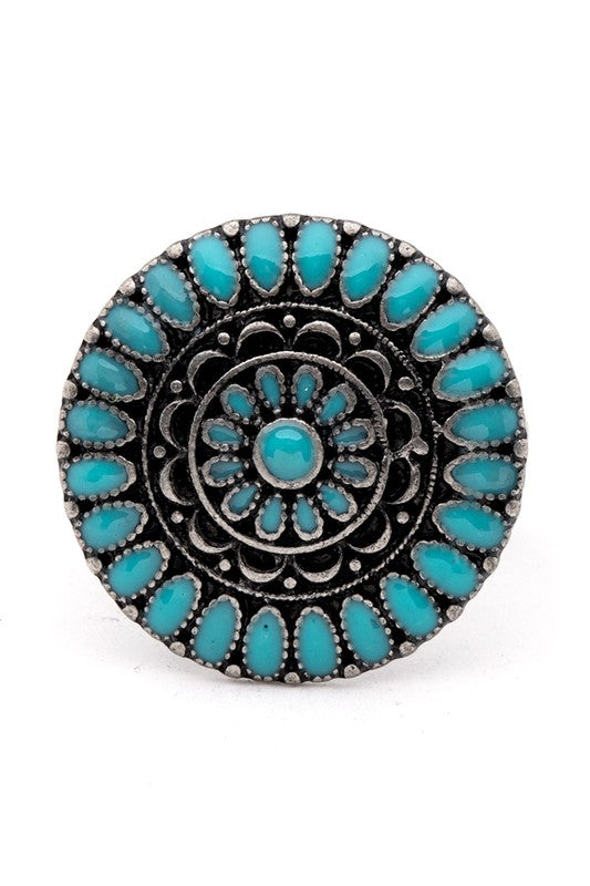 Mix Tone Enamel Western Stretch Ring